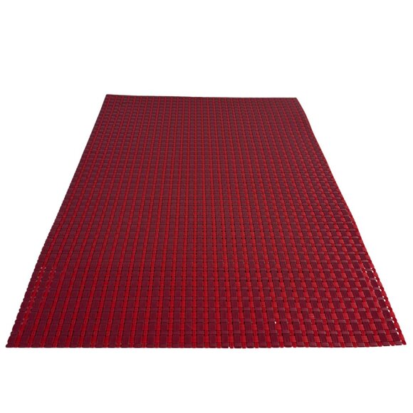 Vinyl Woven Placemats Set of 4 Red Indoor Outdoor Kitchen Pool Side Dining Table - Picture 2 of 7